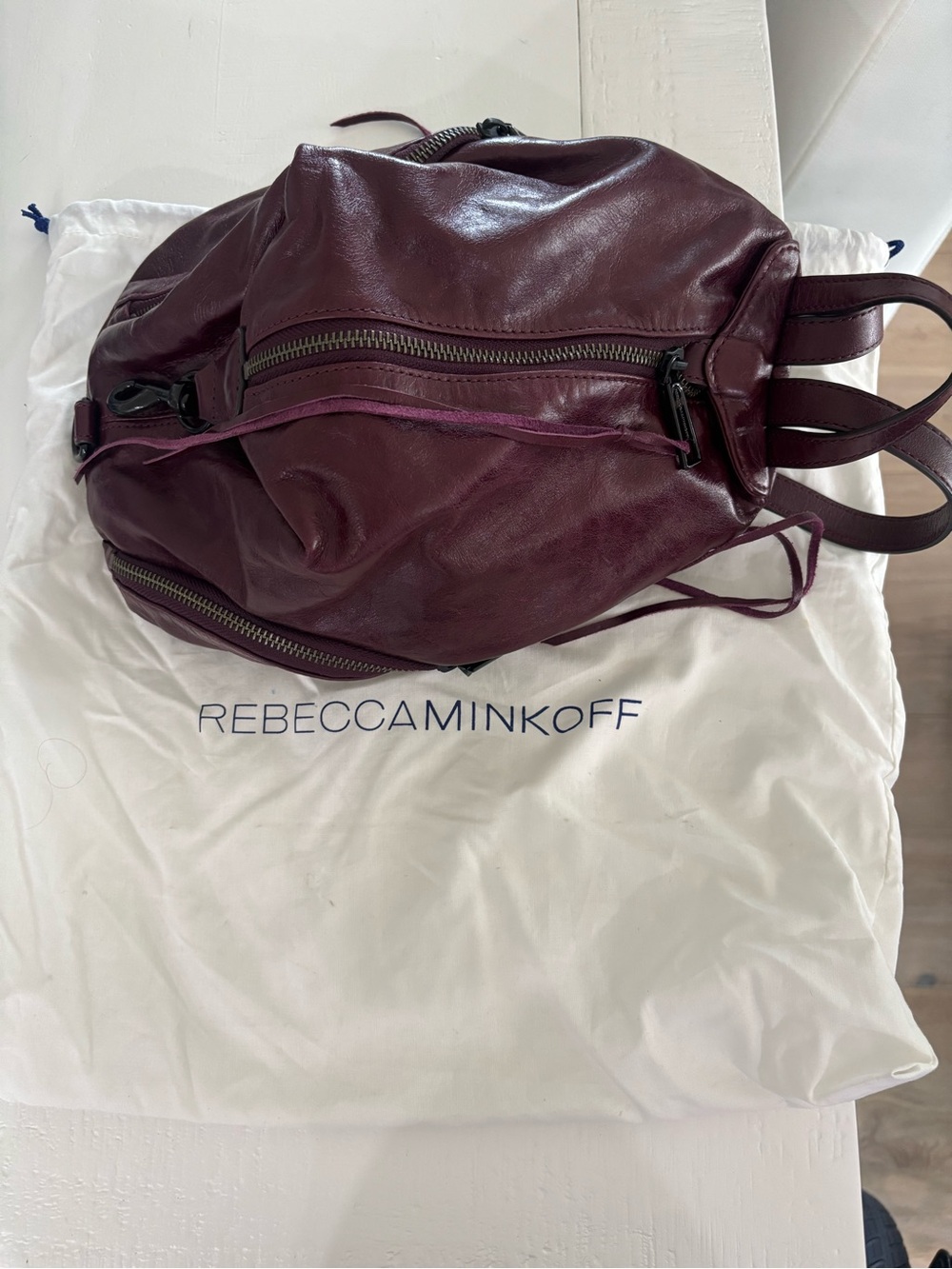Rebecca Minkoff Deep Plum Leather Backpack